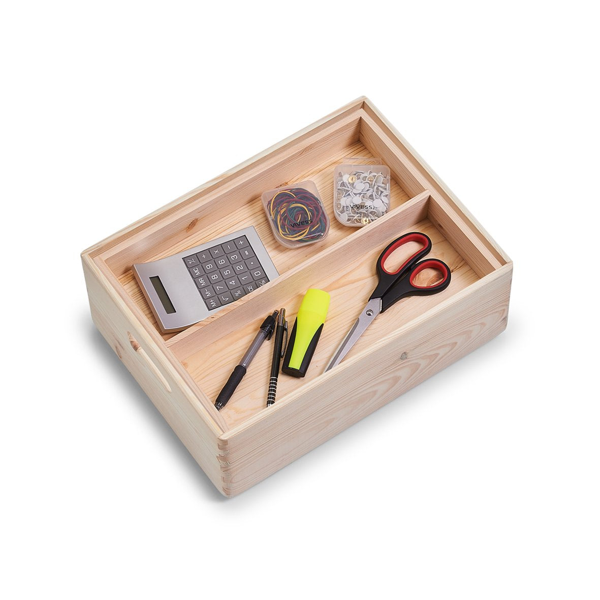 Zeller Present Aufbewahrungsbox – Kiefernholz – Braun – stapelbar, mit Griff – 397 × 143 × 300 mm