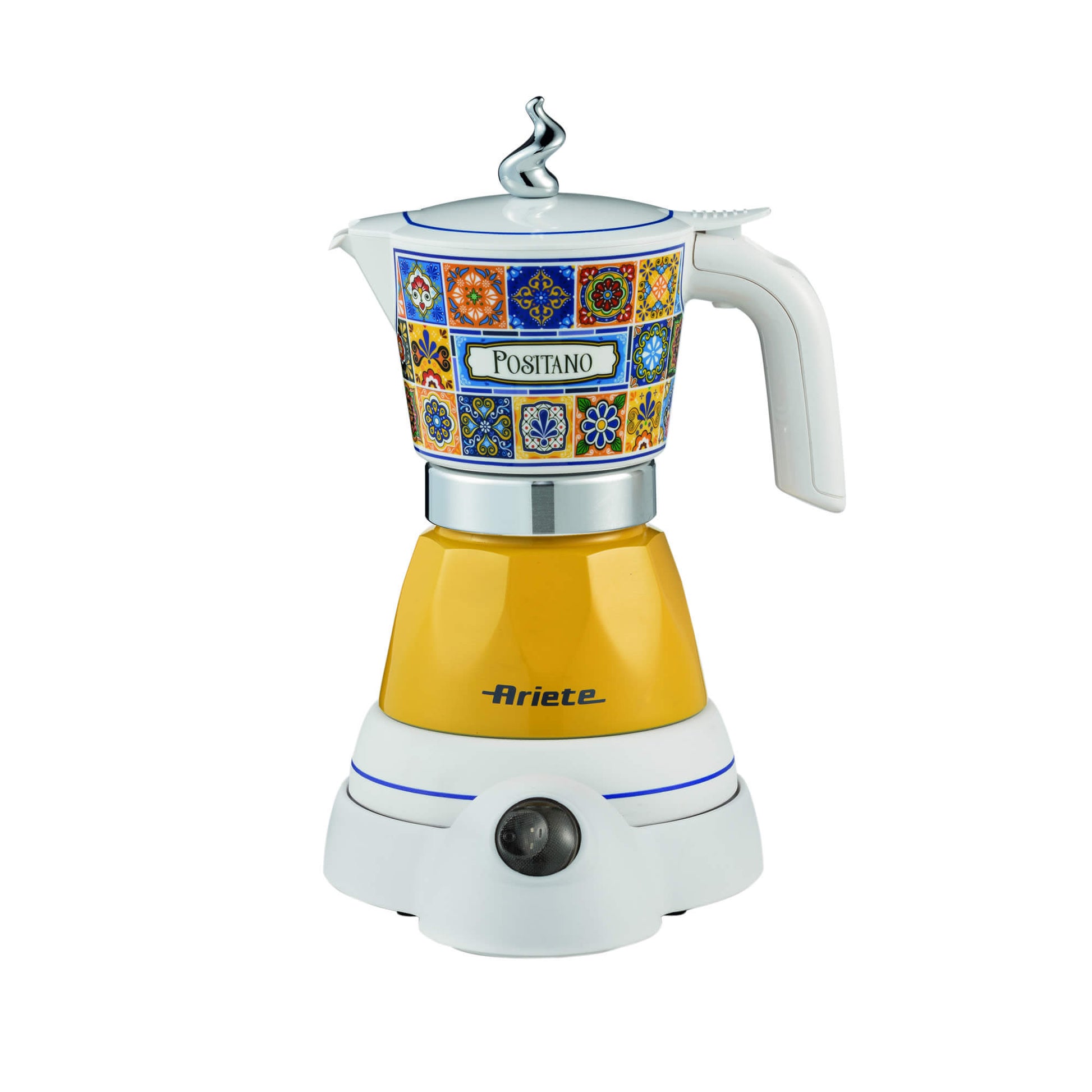 Ariete ARI-1358-POS Espressomaschine (Siebträger) – 5 bar, weiss/gelb, 13,5 × 25 × 21 cm
