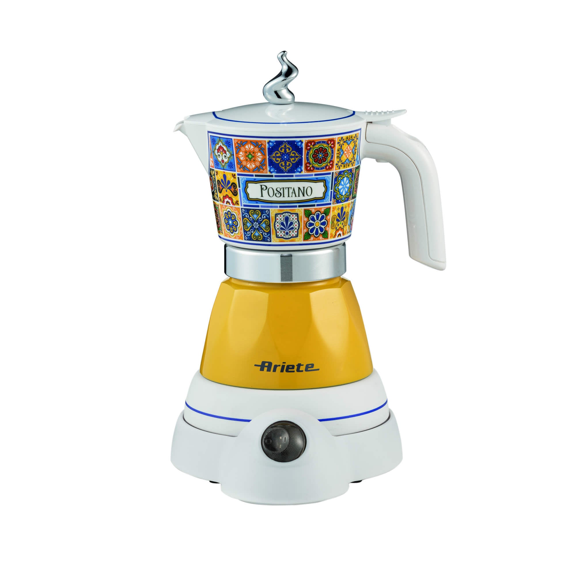 Ariete ARI-1358-POS Espressomaschine (Siebträger) – 5 bar, weiss/gelb, 13,5 × 25 × 21 cm