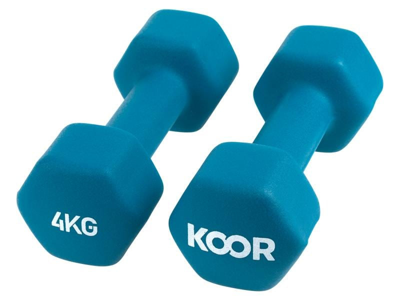 KOOR Kurzhantel-Set – 4 kg – 2-teilig – Eisenguss