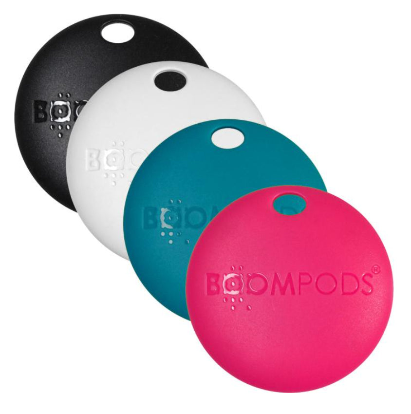 Boompods Boomtag – Kunststoff, Schwarz, Blau, Pink, Weiss, für iPhone, iPad, Mac