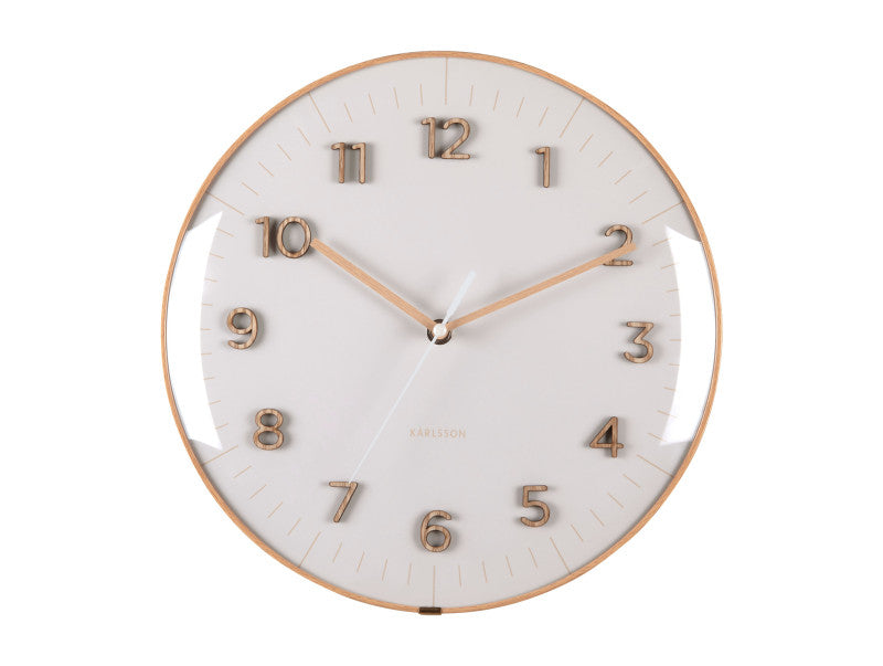 Karlsson Esencia Dome Wanduhr – Analog, Ø 30 cm, Hellgrau, Kunststoff