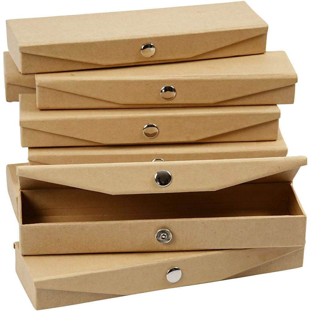 Creativ Company Stiftebox (Hartschale), Braun, Karton, 21 × 6 × 2,5 cm, 12er-Pack