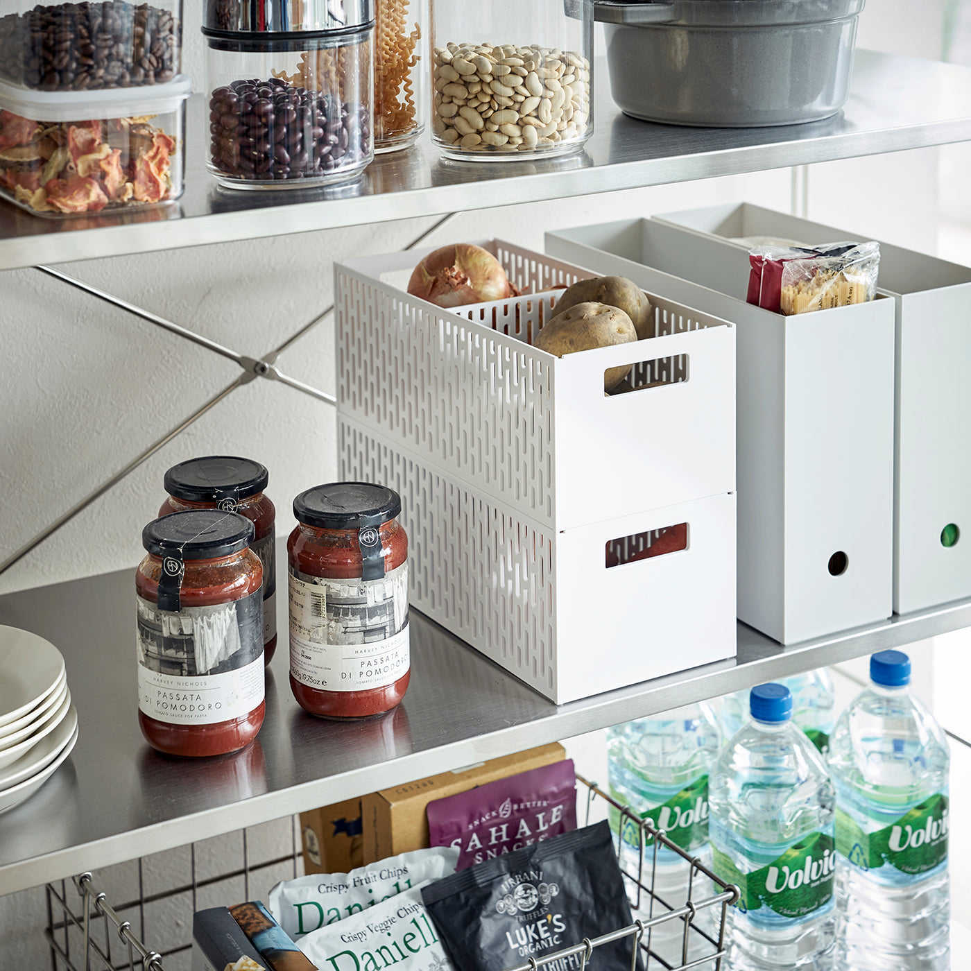 Yamazaki TOWER Aufbewahrungsbox – Kunststoff (ABS) – Weiss – BPA-frei – 320 × 122 × 153 mm