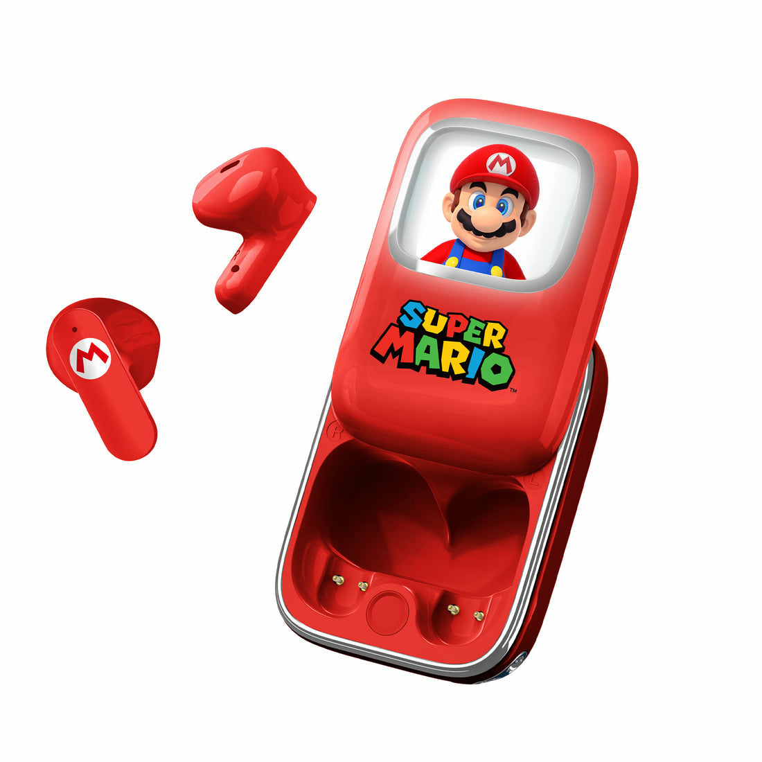 OTL Technologies Super Mario Slide SM1278 Kinderkopfhörer – In-Ear, Stereo, TWS, mit Ladecase, Rot, BT 5.3