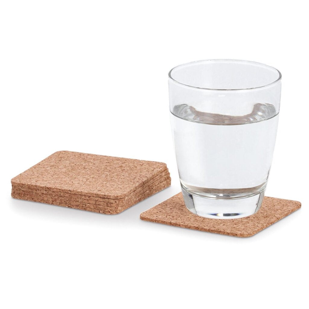 Zeller Present Glasuntersetzer – 6er Set, 9,5 × 9,5 × 0,3 cm, Kork, Braun, für Gläser
