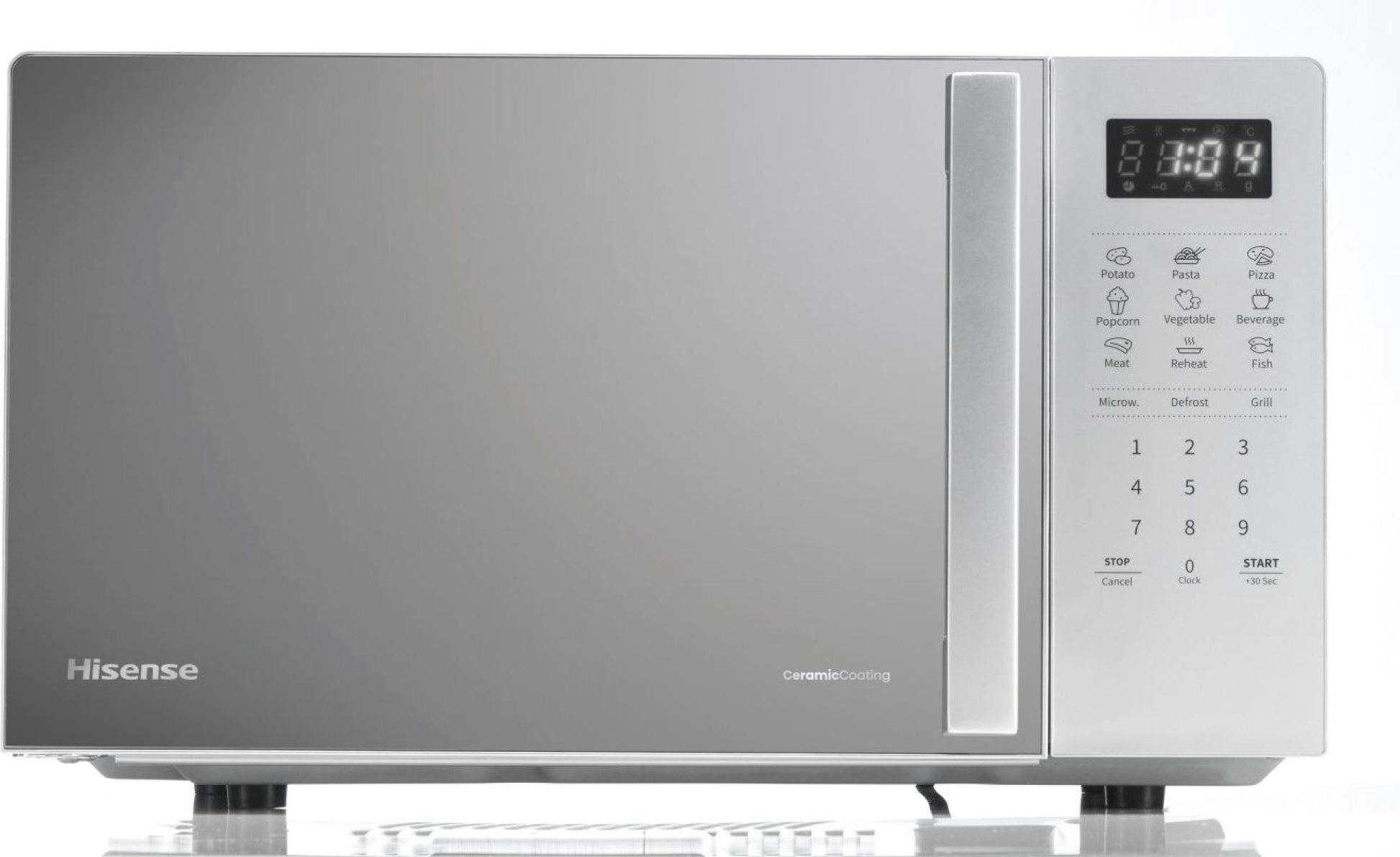 Hisense Kombi-Mikrowelle H20MOMS4HG – 20 l, Grill & Keramikboden, 700 W – Silber