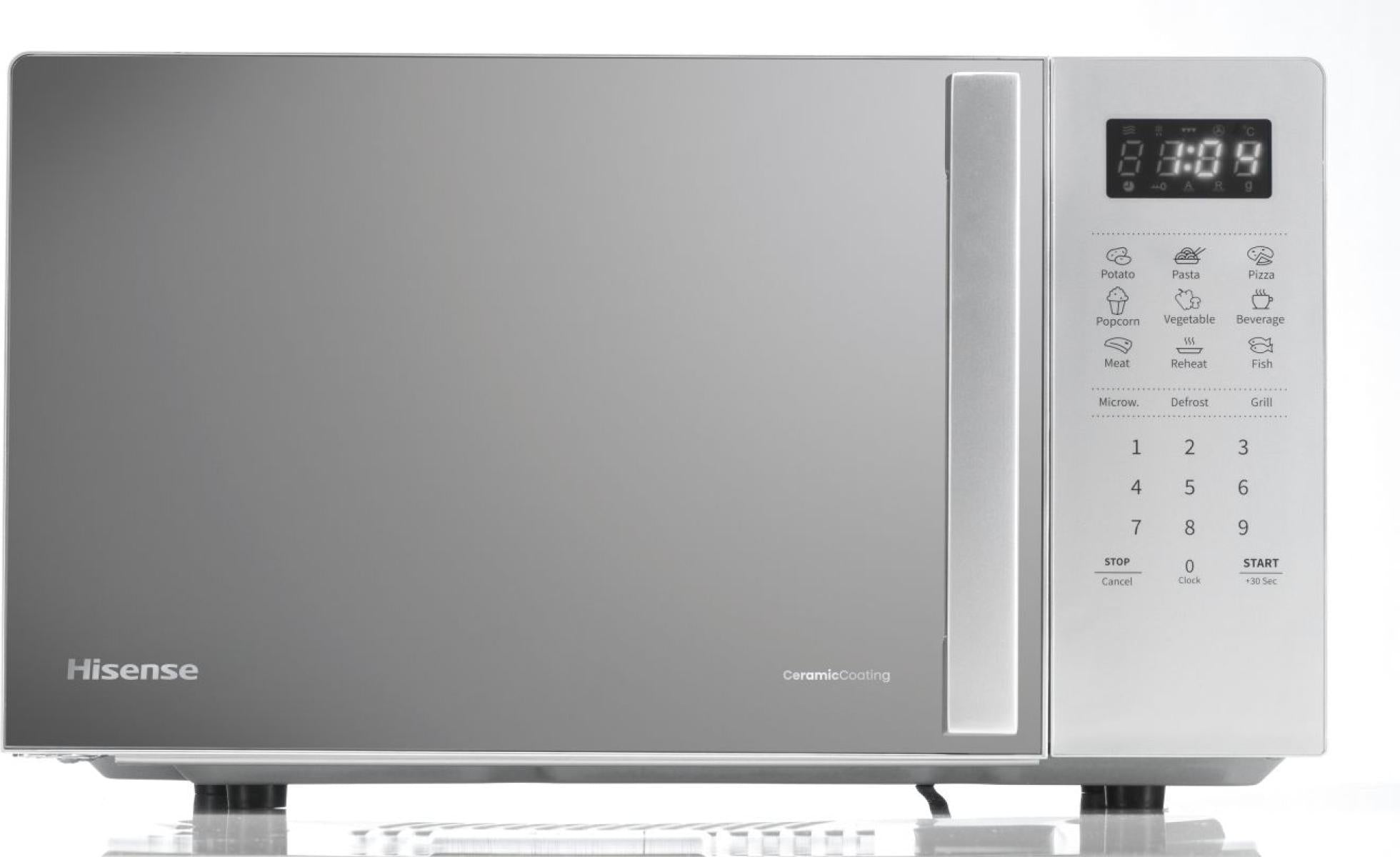 Hisense Kombi-Mikrowelle H20MOMS4HG – 20 l, Grill & Keramikboden, 700 W – Silber