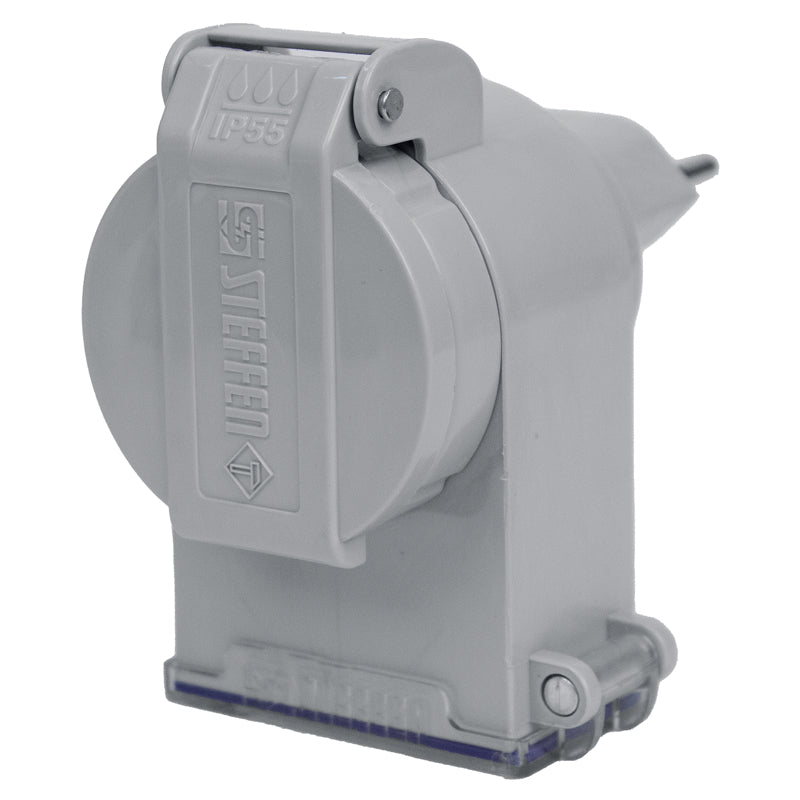 Steffen Zeitschaltuhr – Tages-/Wochen-Timer, digital – IP55, 230 V, 10 A – T13 Steckdose – Weiss