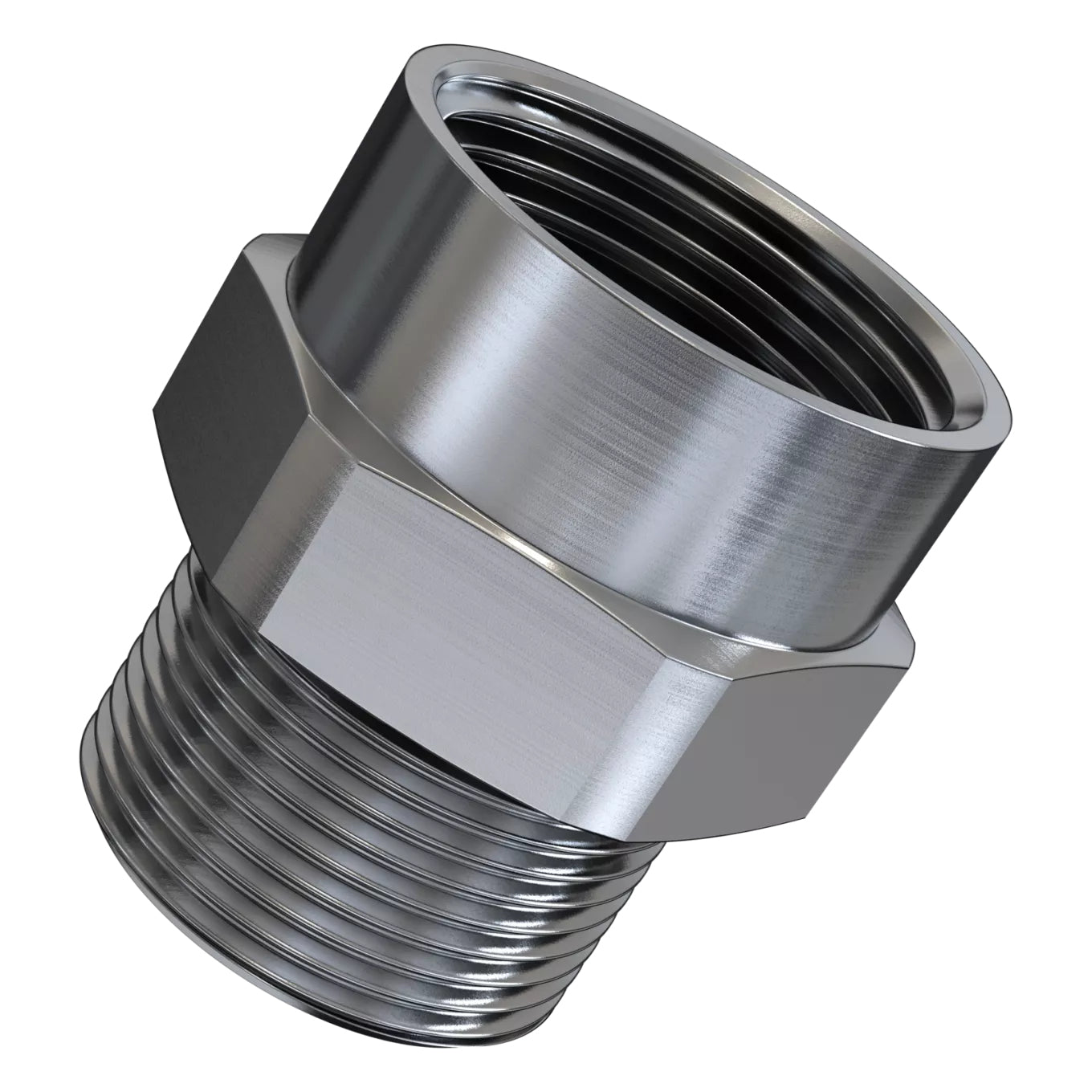 Axis Kabelverschraubung M25×1,5 → 3/4″ NPT, Ø 19,05 mm, IP66/67/68, vernickeltes Messing – Silber