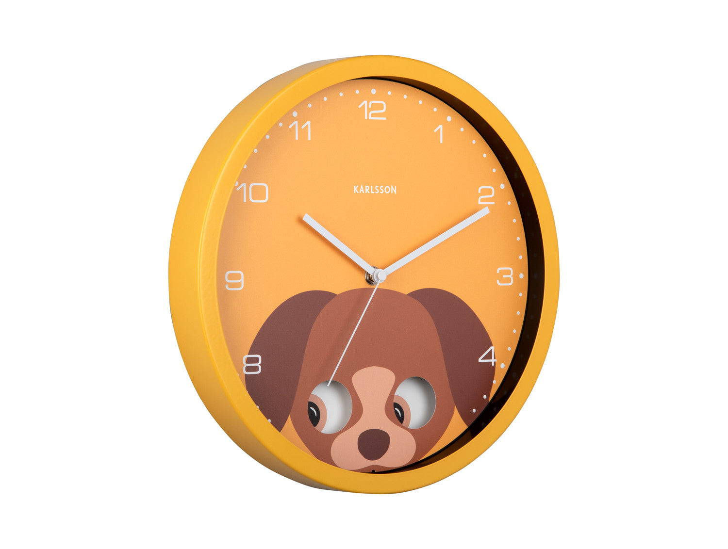 Karlsson Wanduhr Hund – Gelb, Metall