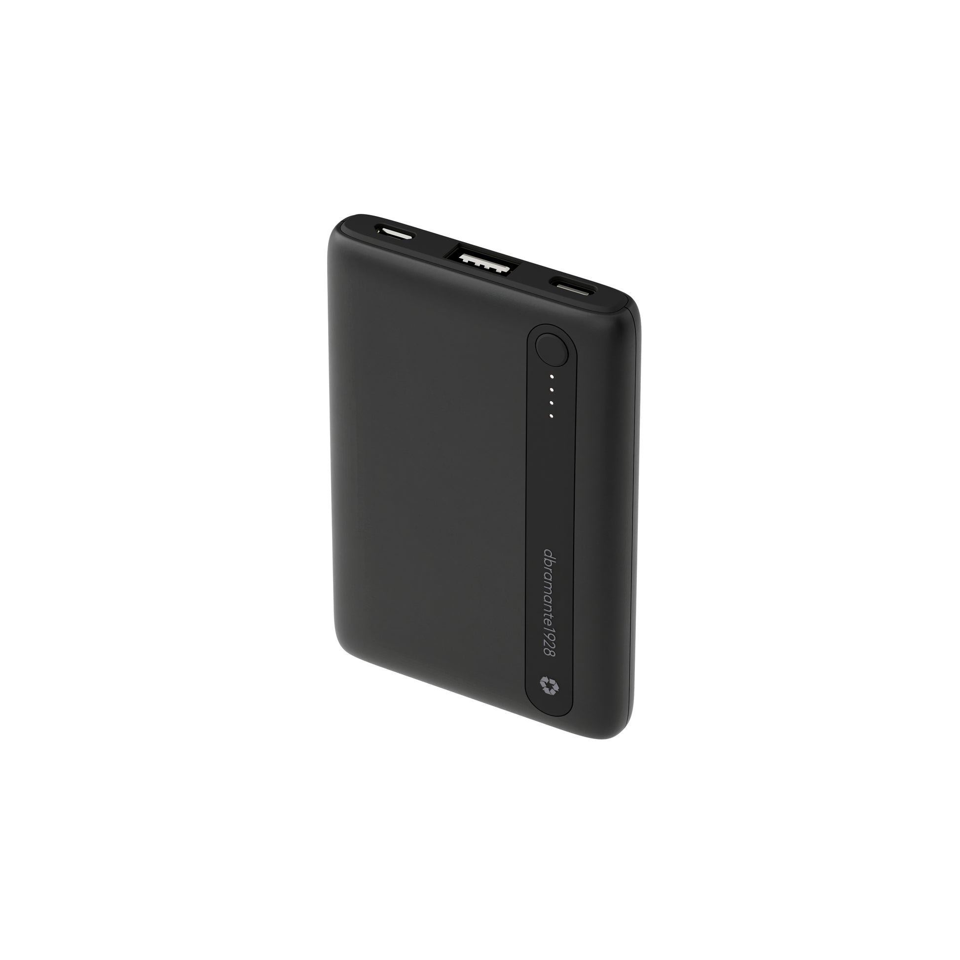 dbramante1928 re-charge Powerbank 5'000 mAh – 10,5 W PD, 1× USB-C, 1× USB-A, schwarz
