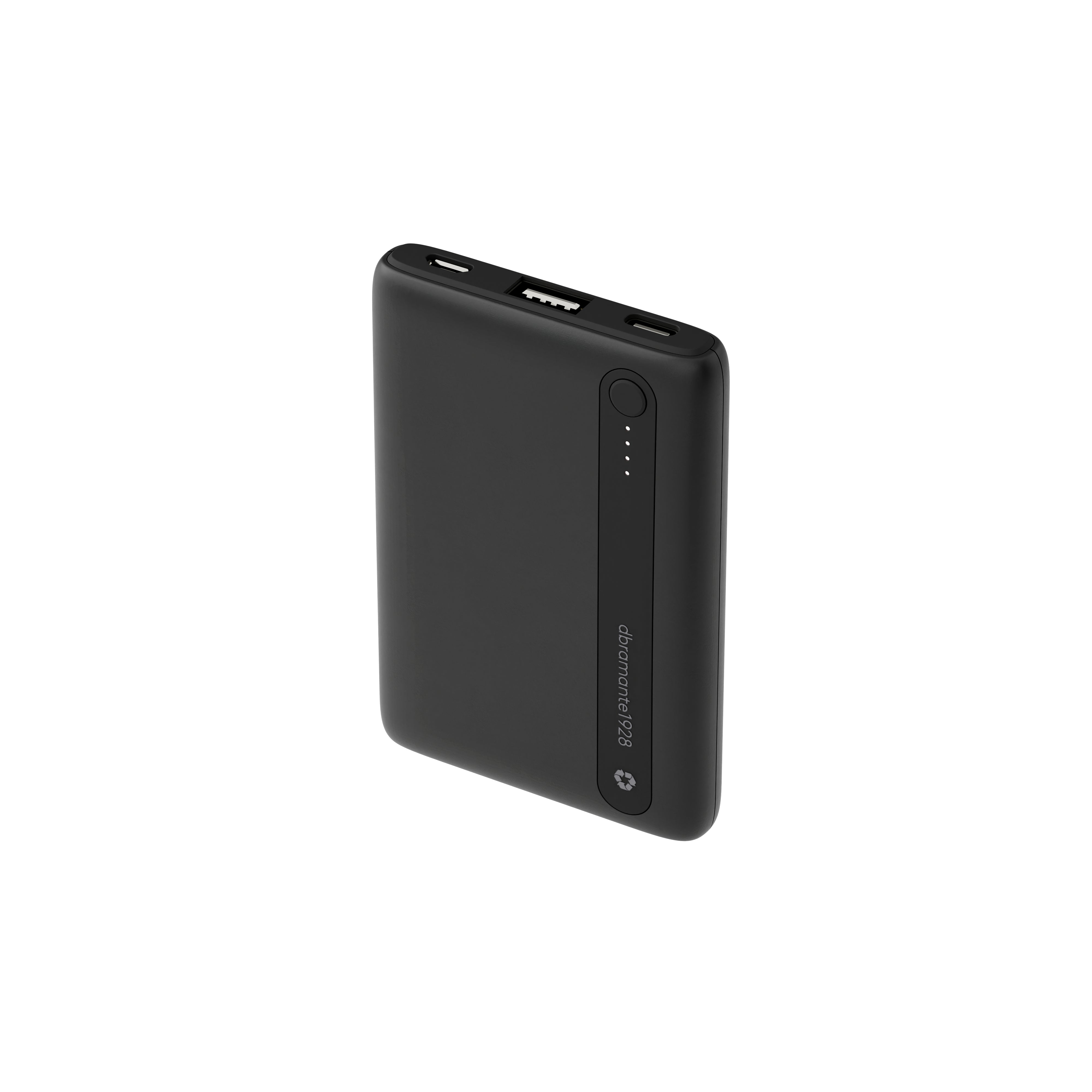 dbramante1928 re-charge Powerbank 5'000 mAh – 10,5 W PD, 1× USB-C, 1× USB-A, schwarz