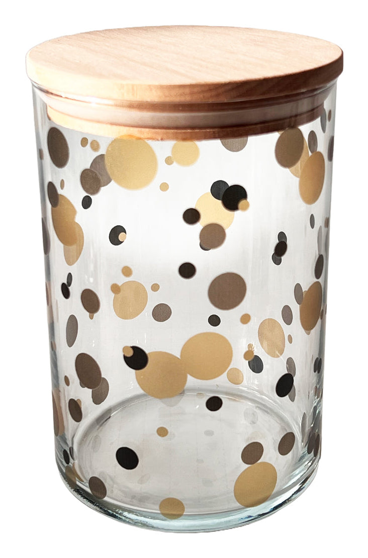 Wunderle Vorratsdose 880 ml, Ø 10 × 16 cm, Glas, Buche-Deckel, transparent