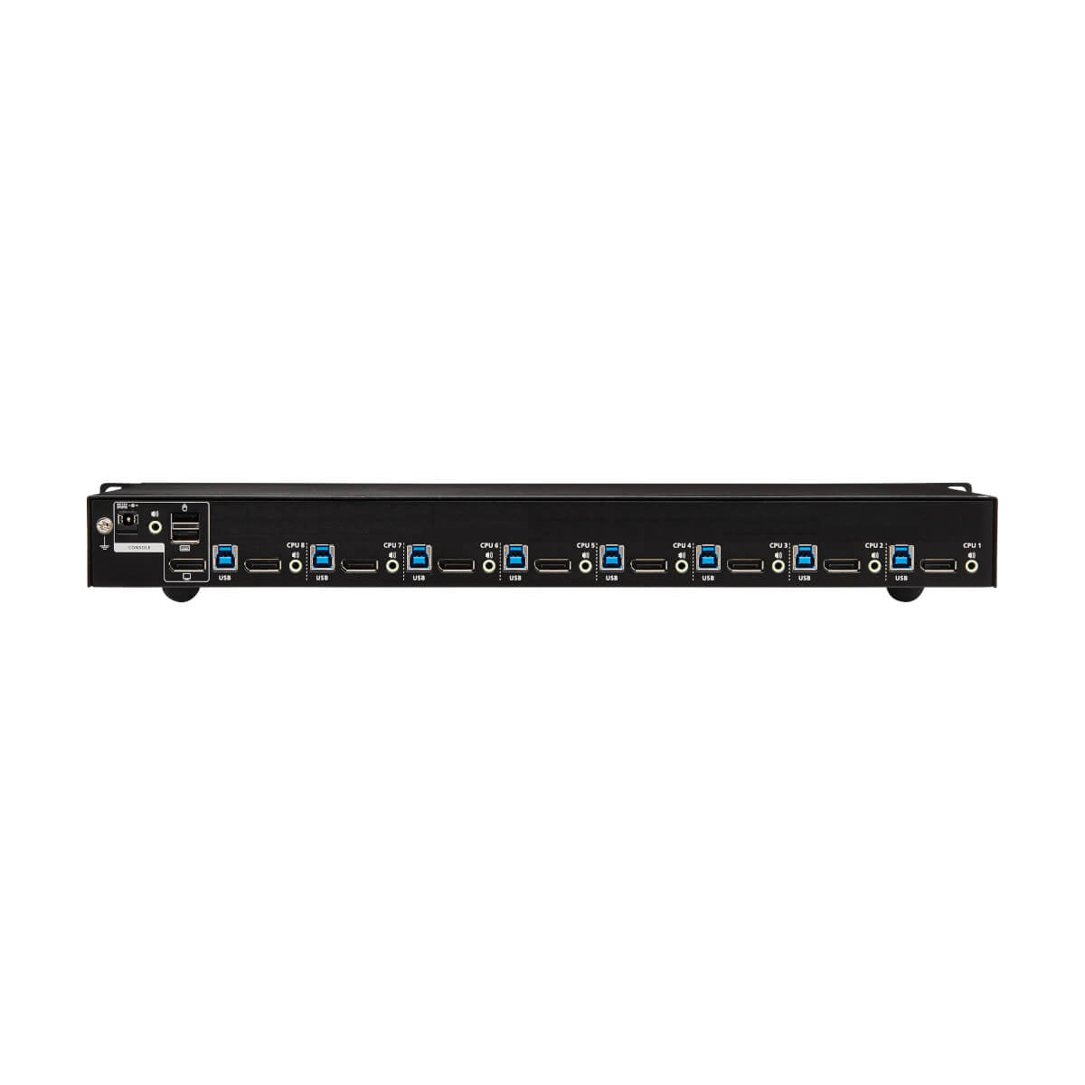 Tripp Lite B024-DPU08 – 8-Port DP KVM-Switch – 4096 × 2160/60 Hz, USB 3.0-Hub, Audio, 1U Rack