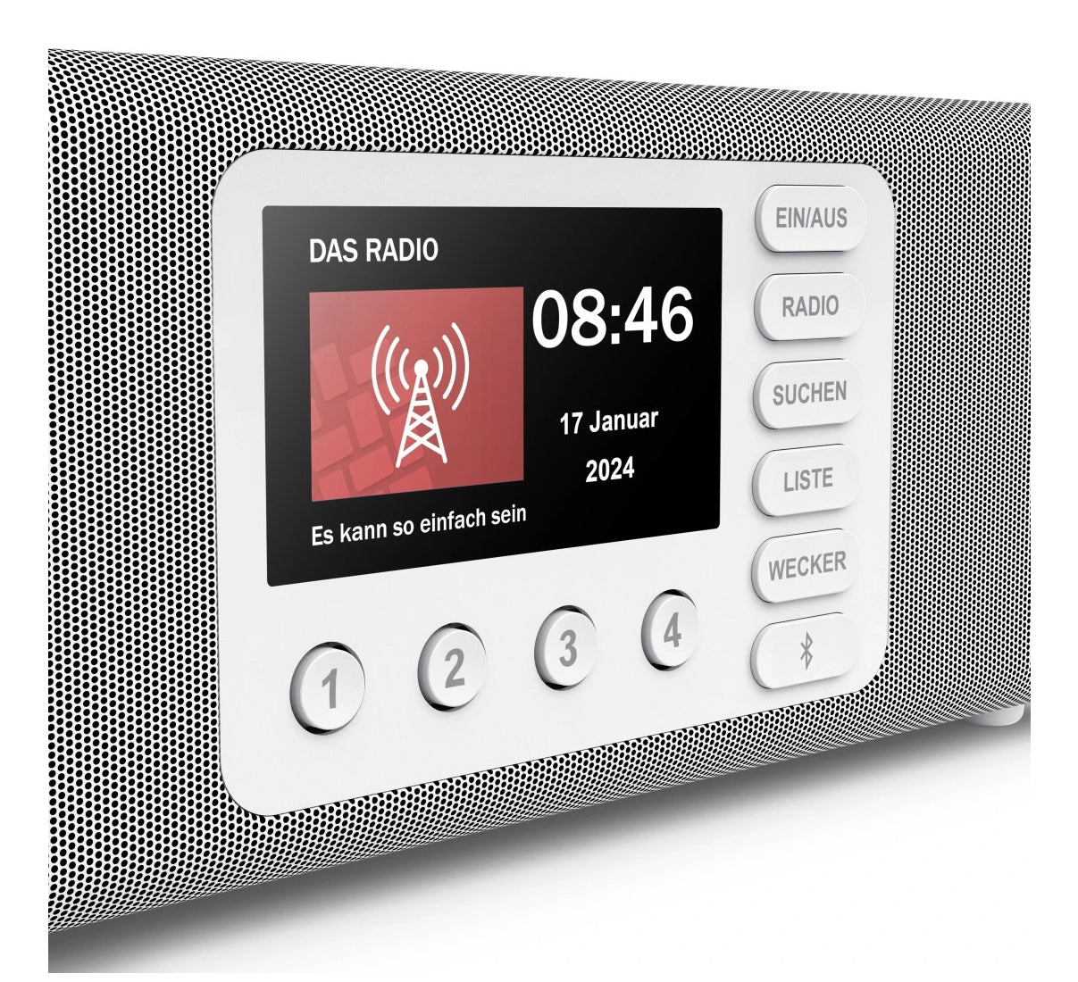 Hama DR2002 – Radiowecker DAB+/UKW, Bluetooth, 2 Weckzeiten – Weiss