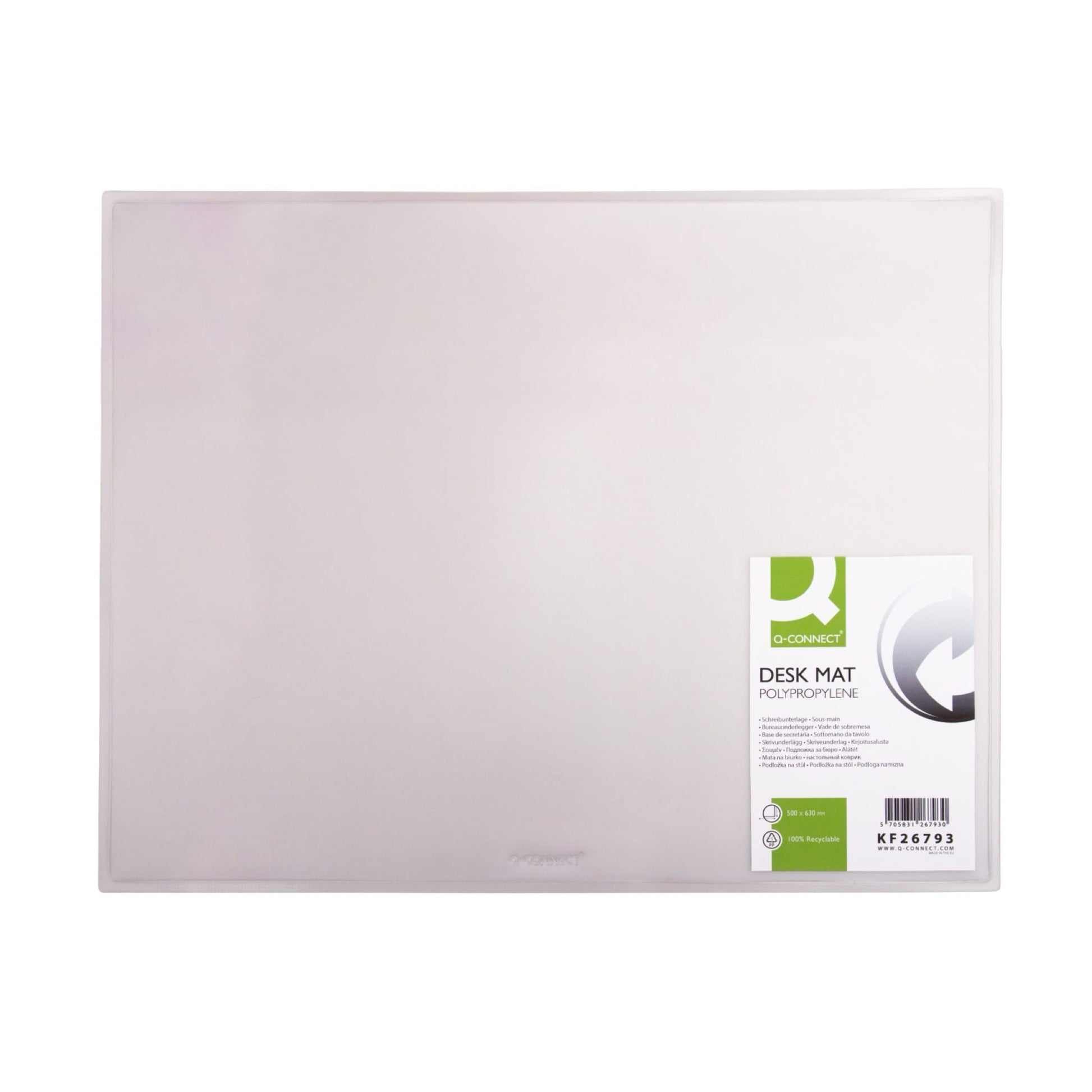 Q-CONNECT Schreibunterlage – Transparent – 630 × 500 mm – PP, rutschfest