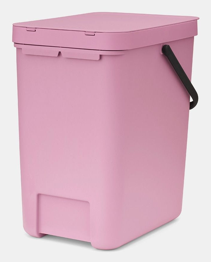 Brabantia Sort & Go Recyclingbehälter – 25 l – Kunststoff, rechteckig – rosa