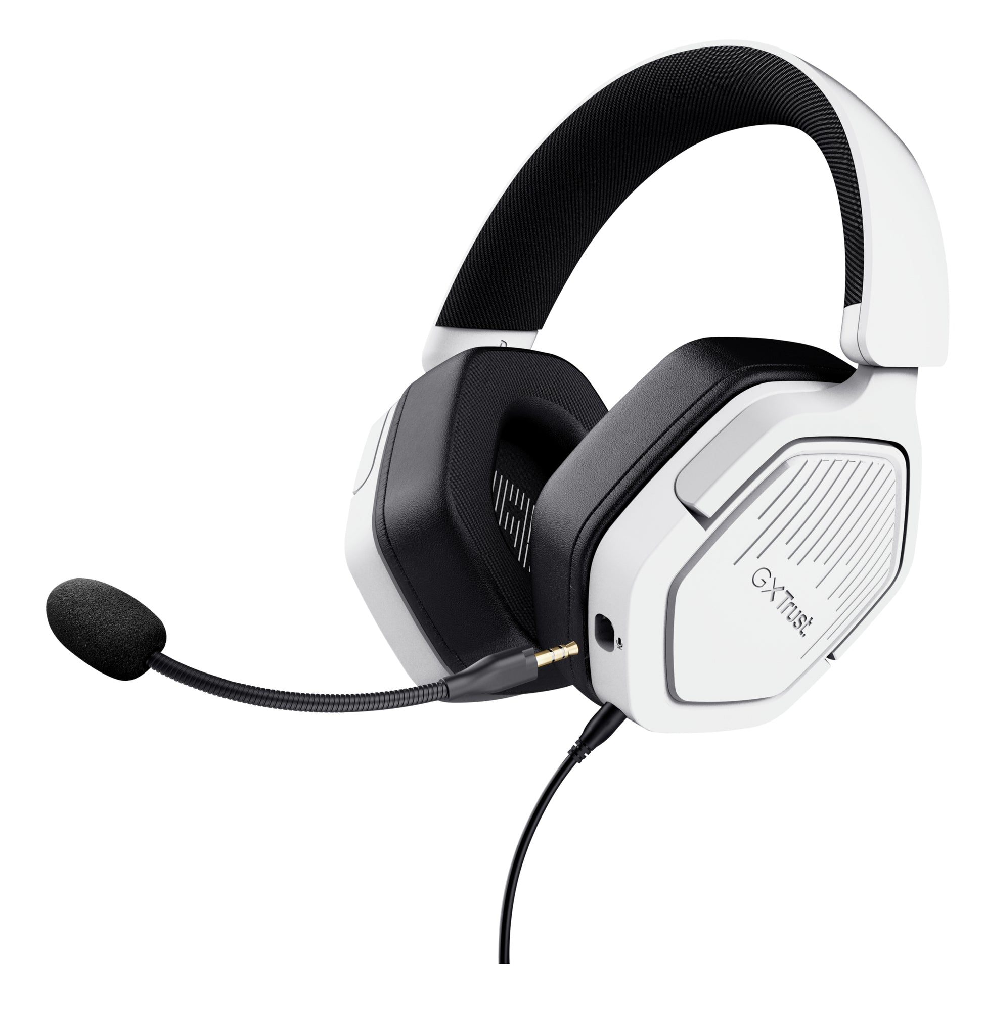 Trust GXT492W Gaming-Headset – Over-Ear, Stereo, Kabelgebunden, 3,5 mm Klinke, für PC, PS4/PS5, Xbox und mehr, Weiss
