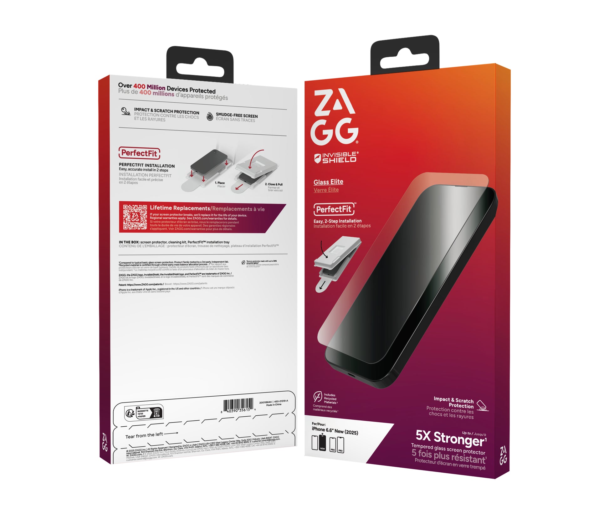 ZAGG Displayschutz Glass Elite – für Apple iPhone – Gehärtetes Glas