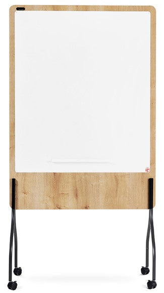 Rocada Whiteboard – 100 × 150 cm, Melamin, magnetisch, Stahlrahmen, mobil, beidseitig