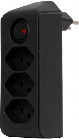 Brennenstuhl 3-fach drehbarer Abzweigstecker 300° – 230 V, 10 A, 3× T13 Buchsen, T12 Stecker – 130 × 50 × 80 mm