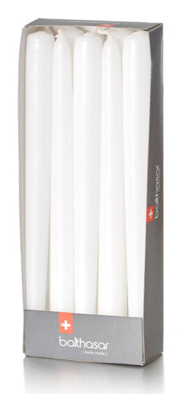 Balthasar Etoilekerze – Ø 2,2 × 24 cm – Weiss – 10-teilig – Brenndauer 8 h