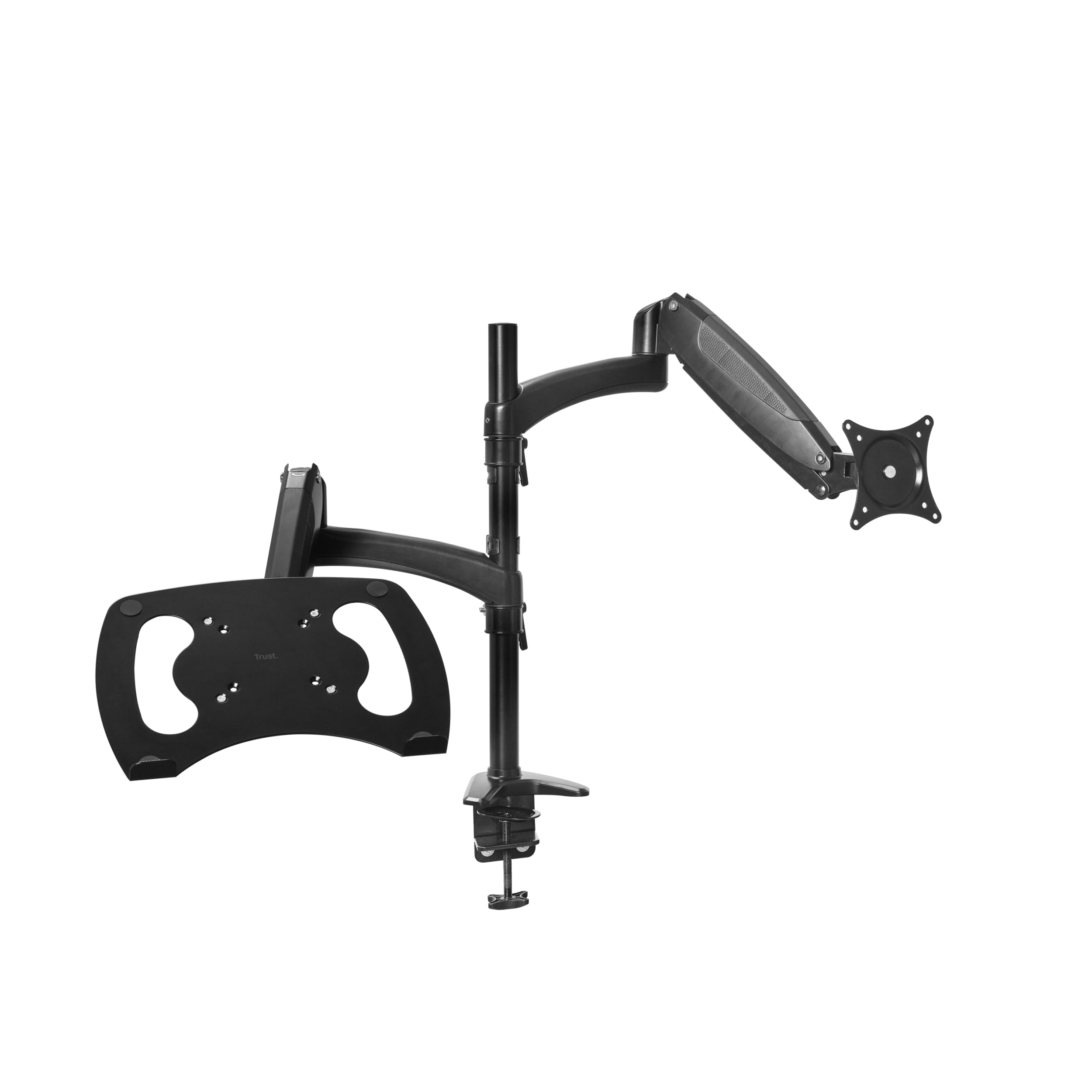 Trust Monta – Monitorarm, Dual, Tischklemme, bis 32", VESA 75 × 75/100 × 100 mm, 16 kg, höhenverstellbar