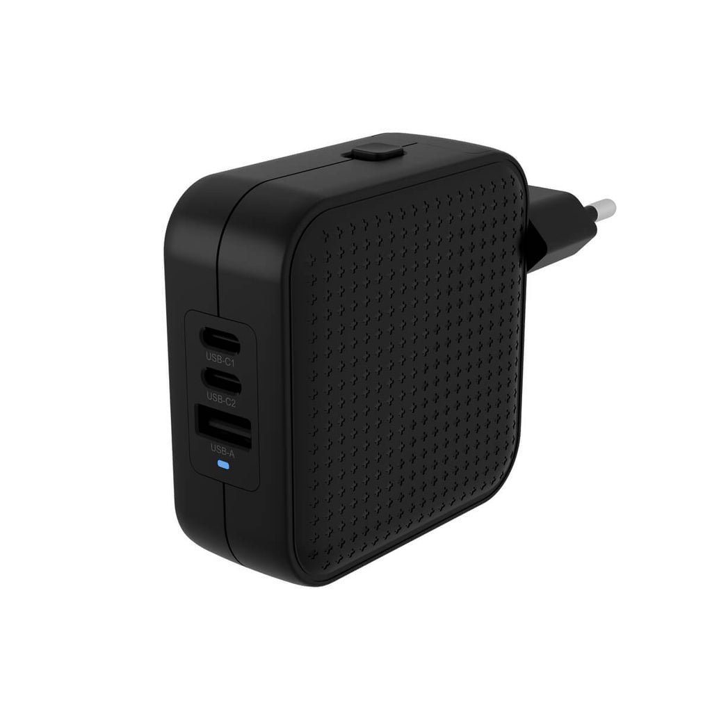 HYPER HJ1003BKWWGL USB-Ladegerät 70 W – USB-C×2, USB-A×1 – PD 3.0, PPS, GaN