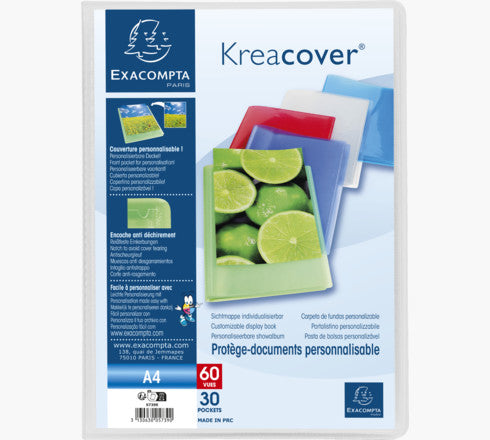 Exacompta Sichtbuch, für A4, 30 Hüllen – Polypropylen (PP) – mehrfarbig, 12er-Pack