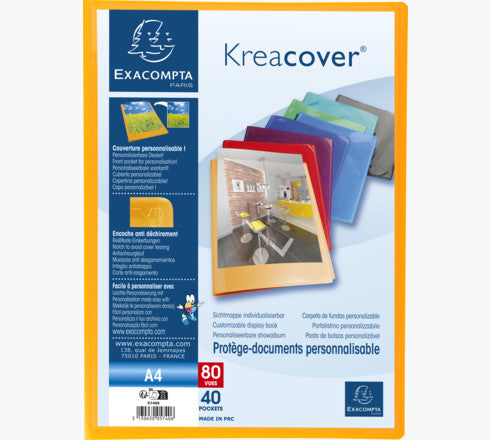 Exacompta Sichtbuch Kreacover A4, 40 Hüllen, PP, assortiert – 12 Stück