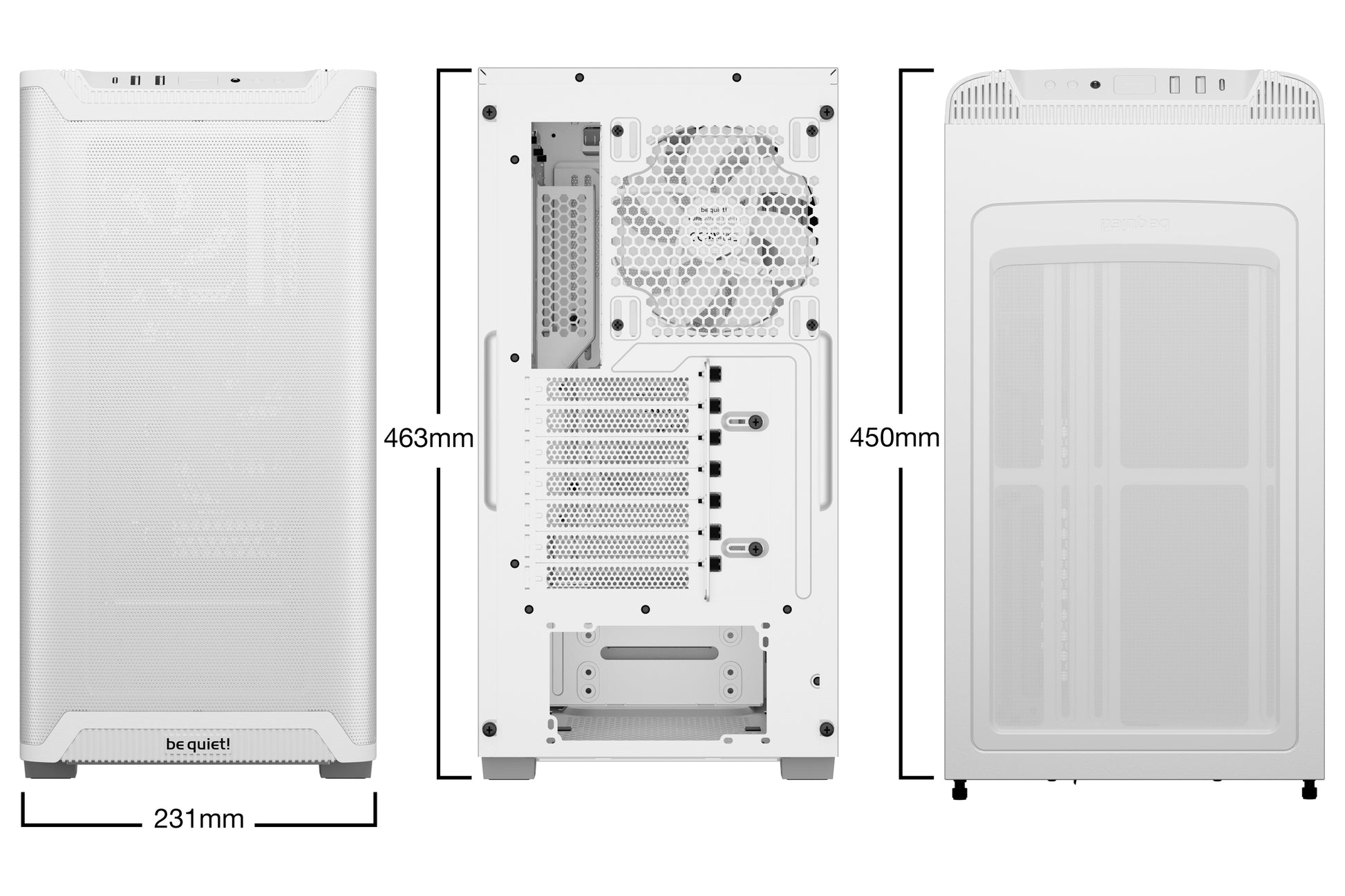 be quiet! be quiet Pure Base 501 – PC-Gehäuse – Midi-Tower, Seitenfenster, ATX, micro ATX, Mini-ITX, 7 Slots, Weiss