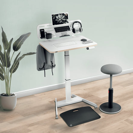 Leitz Ergo höhenverstellbarer Sitz-Stehtisch – 65 cm, Dunkles Grau, 60 cm