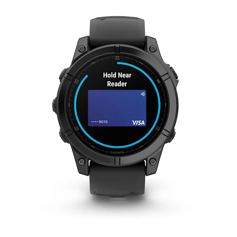 Garmin Fenix E – GPS-Smartwatch – 47 mm, 1,3", GPS, WLAN, AMOLED, Gorilla Glass, 100 m, Schwarz, Silikonarmband