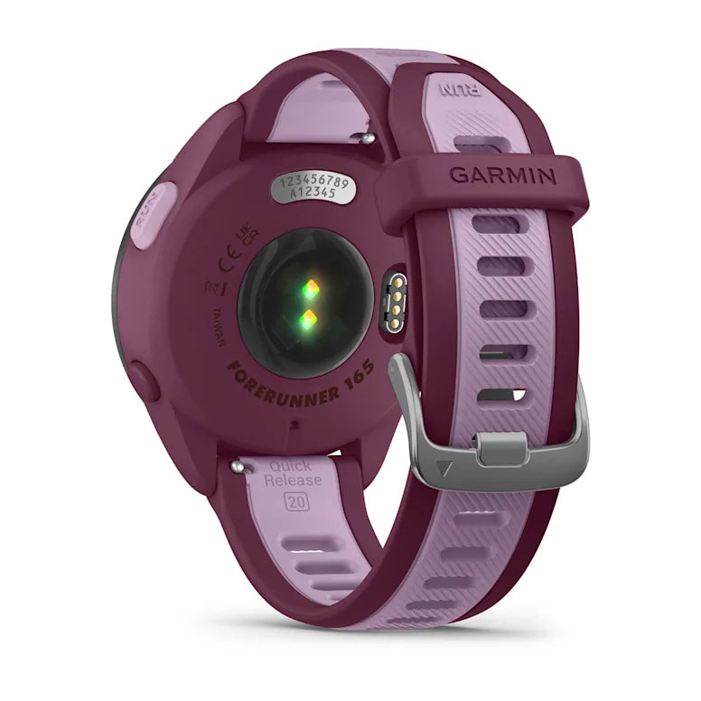Garmin Forerunner 165 Music – GPS-Smartwatch – 43 mm, 1,2", GPS, Bluetooth, Schwimmen, Beere/Flieder