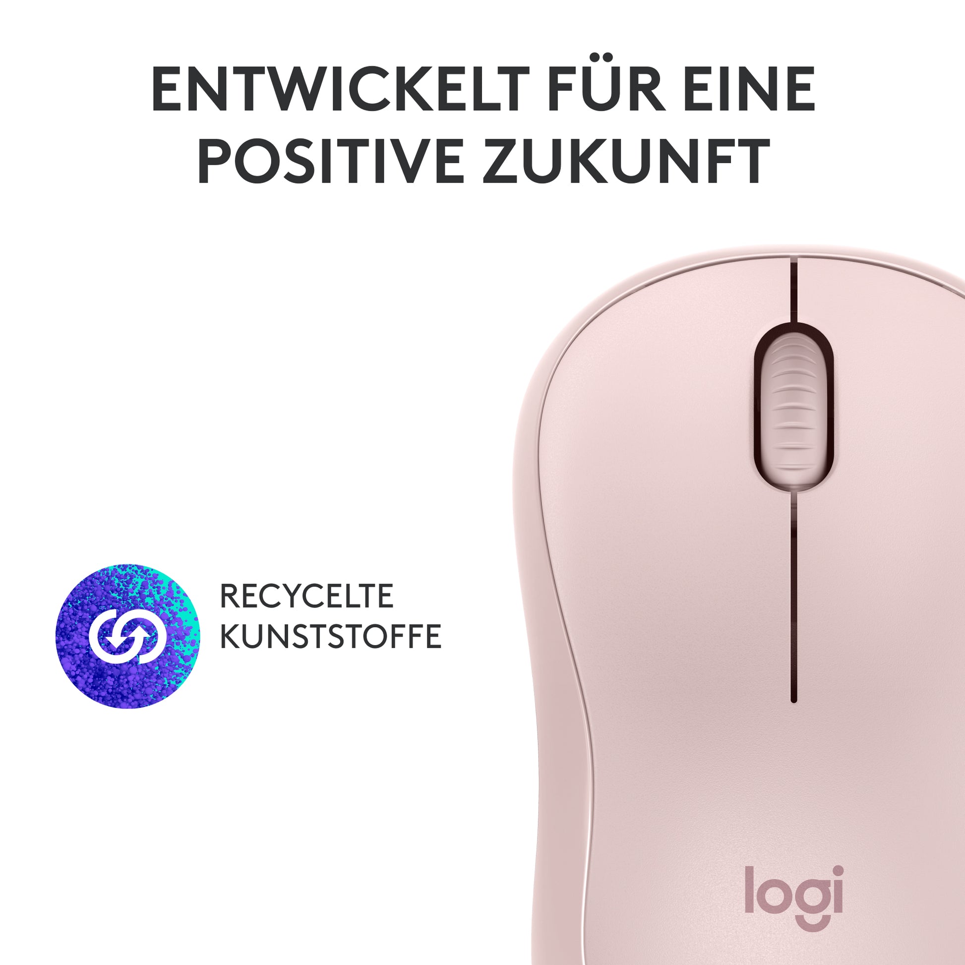 Logitech M240 Silent Maus – kabellos, Bluetooth, Silent-Tasten, Rosa