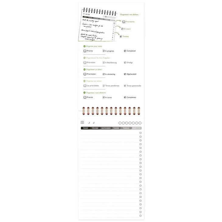 Clairefontaine AgeBag Task M Aufgabenheft – 12 × 20 cm, mehrsprachig, schwarz