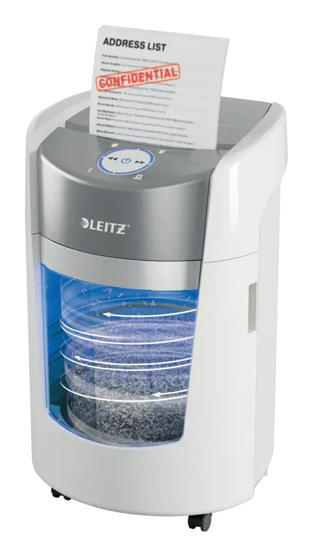 Leitz OptiMax 350 Aktenvernichter – Mikroschnitt, P-5, 2 × 15 mm, 8 Blatt, 22 l