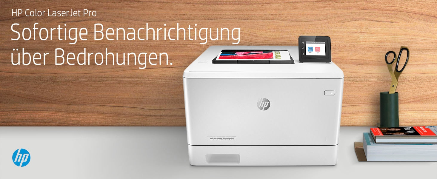 HP Color LaserJet Pro M454dw – A4, Farbe, Duplex, 27 S./Min., 600 × 600 dpi, WLAN/LAN/USB, Papier: 300 Blatt