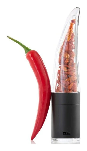 AdHoc Salz-/Pfeffermühle 20,5 cm, Acryl/Edelstahl, Schwarz/Transparent, für Chili