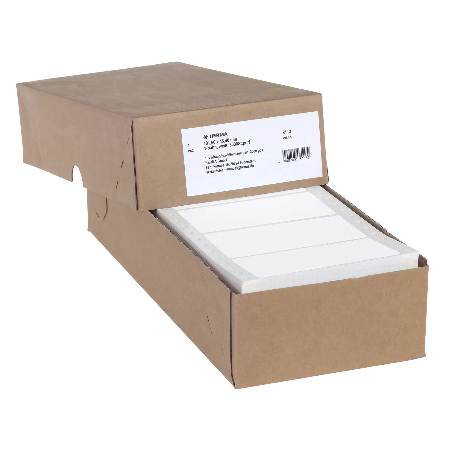 HERMA Druckeretiketten, 102 mm × 48 mm, weiss, Papier, selbstklebend, 3000 Etiketten