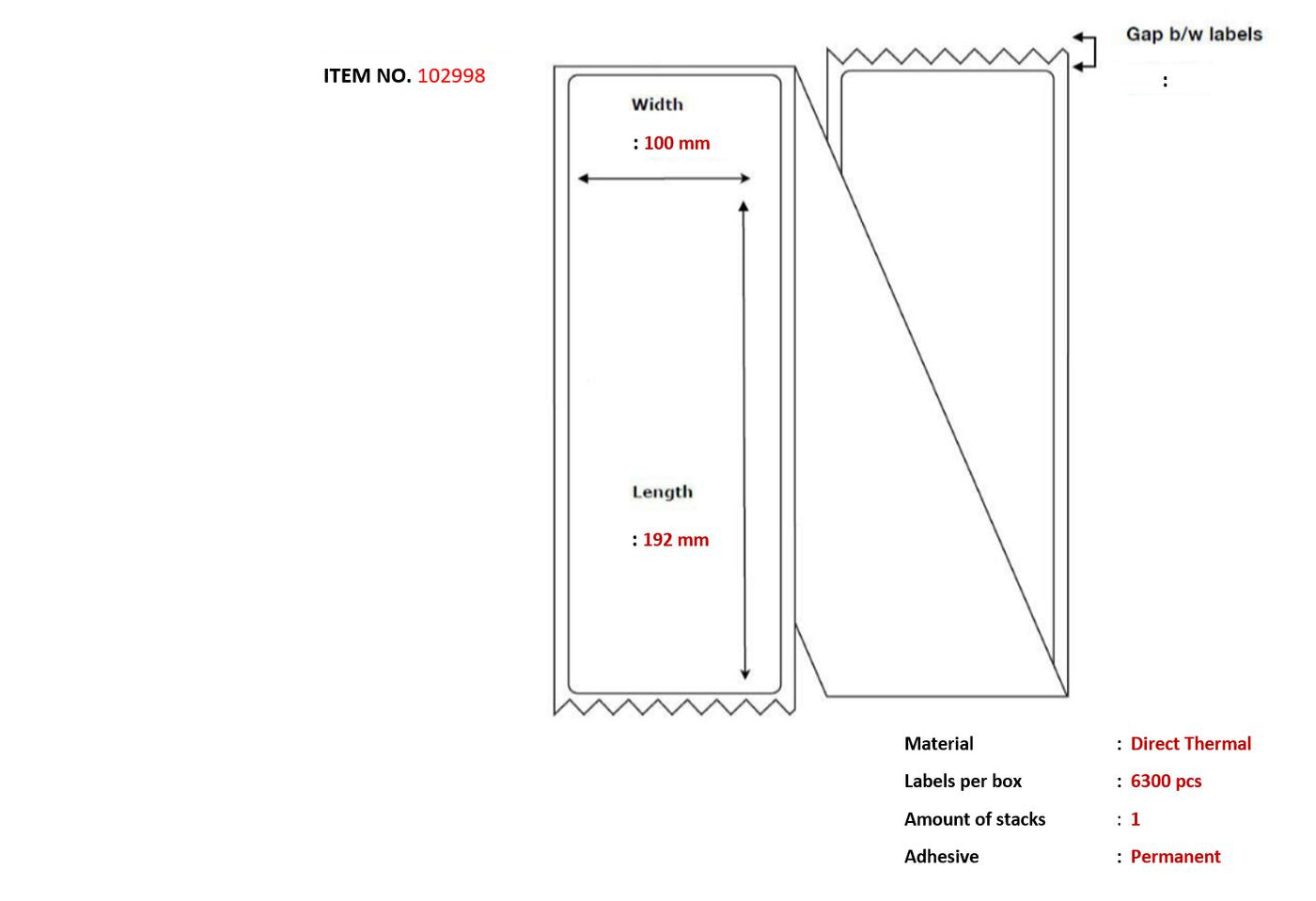 Capture Endlos-Etiketten 100 × 192 mm – weiss – permanent haftend – Thermodirekt – 6'300 Stk.