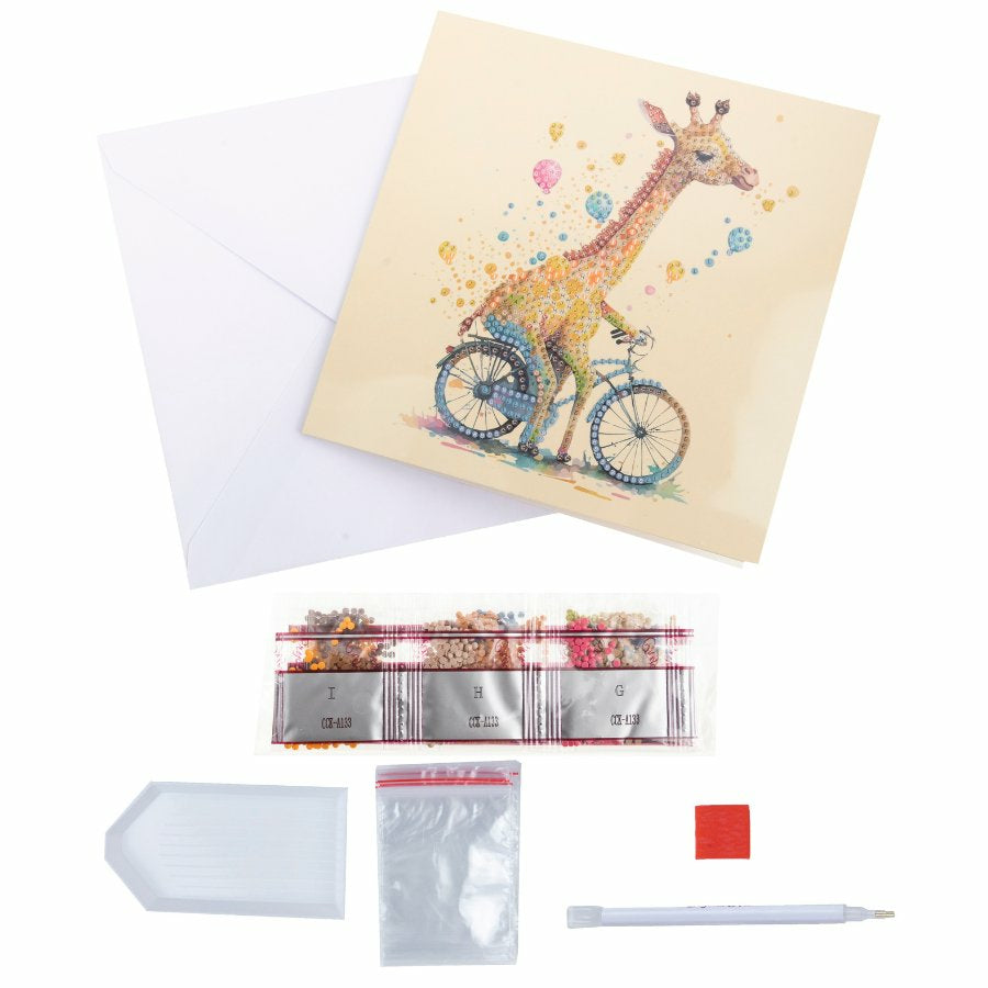 CRAFT Buddy Crystal Art Card – Diamond Painting Set – Giraffe – 18 × 18 cm – ab 8 Jahren