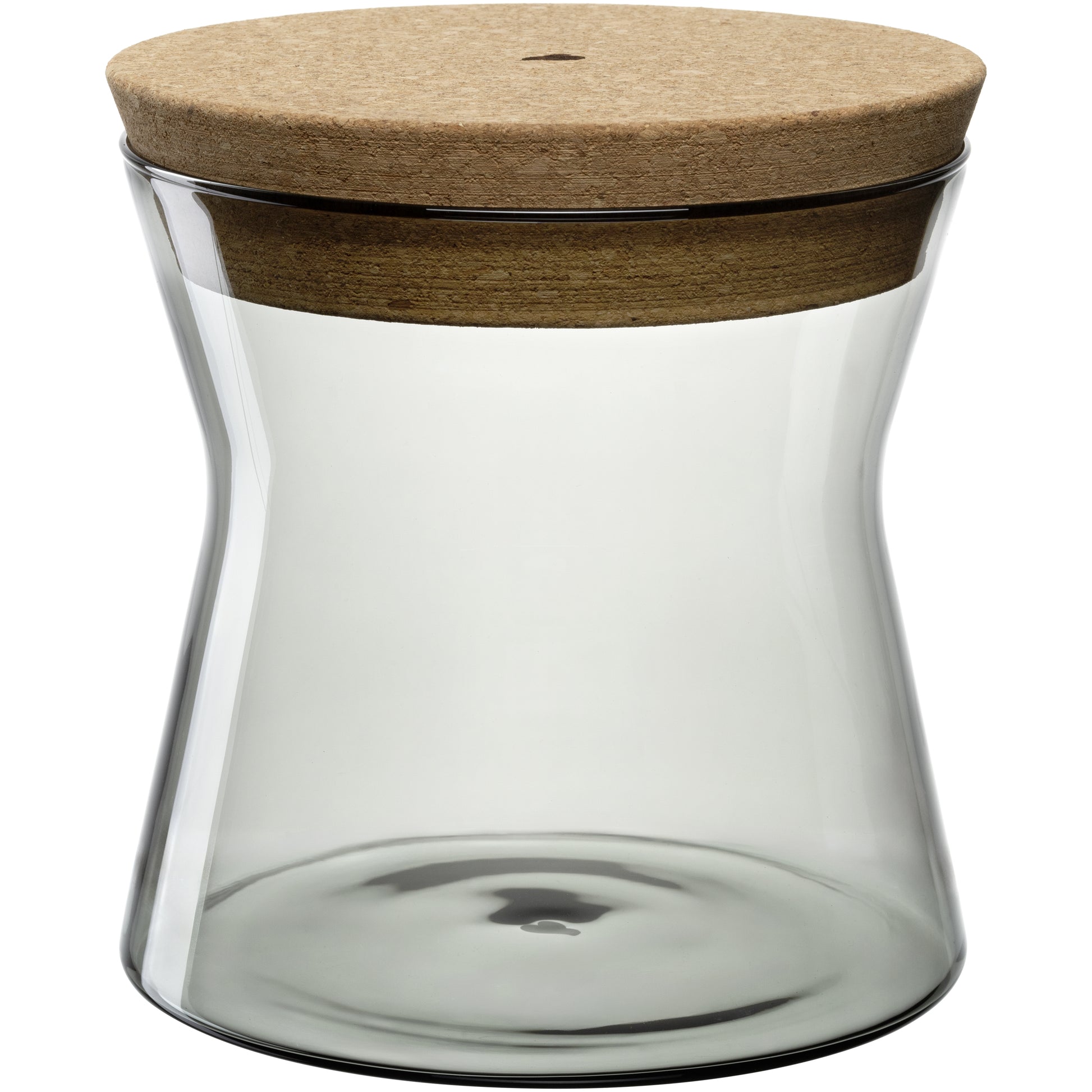 LEONARDO FORMA X – Vorratsdose 1,9 l, Ø 16 × 7 cm, Glas/Kork, Grau