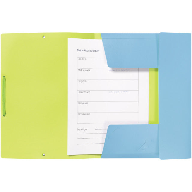 Kolma Sammelmappe für A4, Kunststoff, blau/grün, mit Gummizug