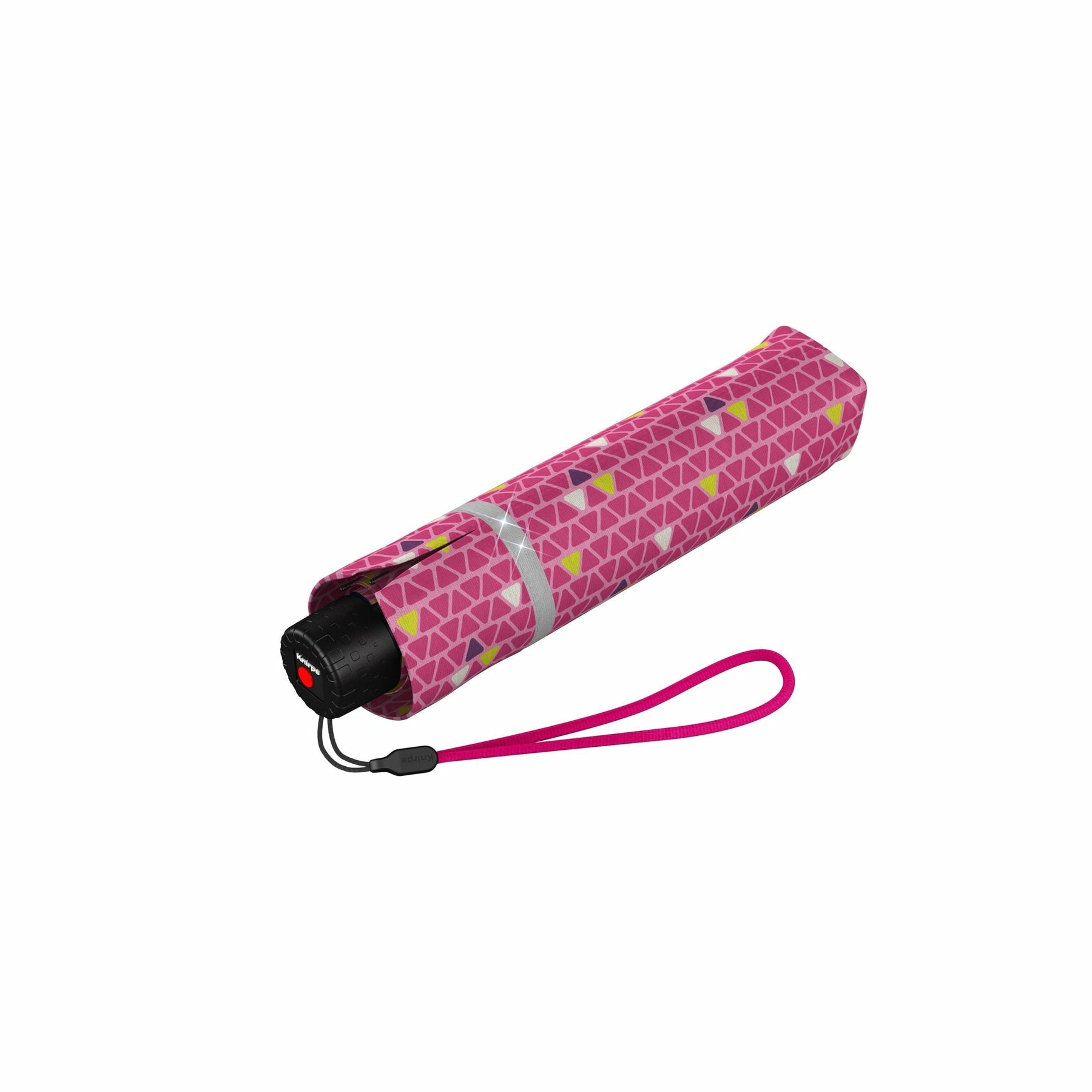 Knirps Taschenschirm Rookie – manuell, Ø 90 cm, L 22 cm – Pink – reflektierend