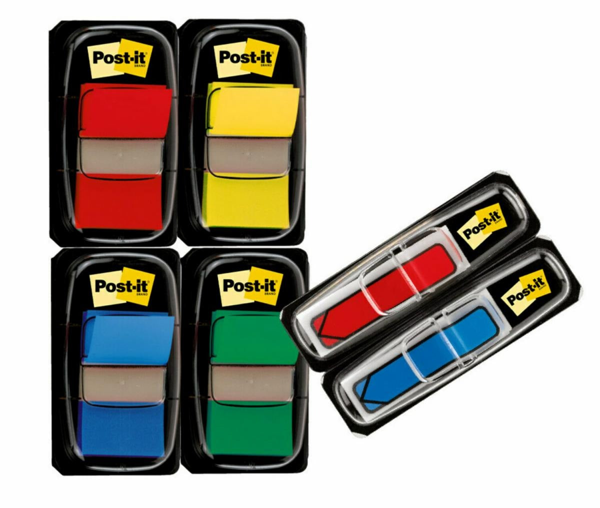 Post-it Markierstreifen/Index – 25,4 × 43,2 mm – sortiert, 6er-Pack
