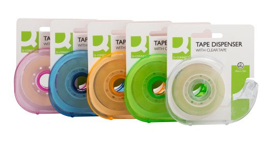 Q-Connect Handabroller – für Rollenbreite bis 19 mm, für Bandlänge bis 33 m, Metallmesser, Kunststoff