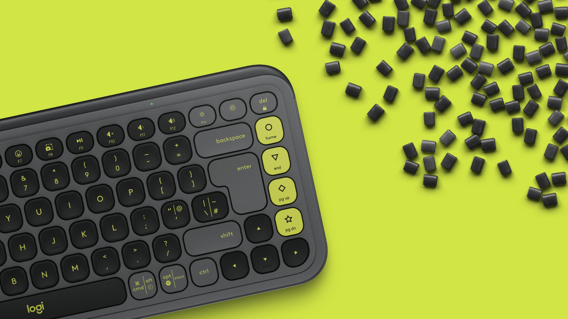 Logitech POP Icon Keys – Mini Tastatur – Schere – Bluetooth – QWERTY (IT) – ohne Ziffernblock – Graphit