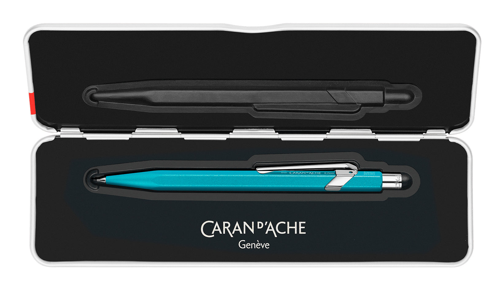 Caran d-Ache Caran d'Ache 849 Colormat-X Druckbleistift – 0,7 mm – Aluminium – Türkisblau – Mit Radierer